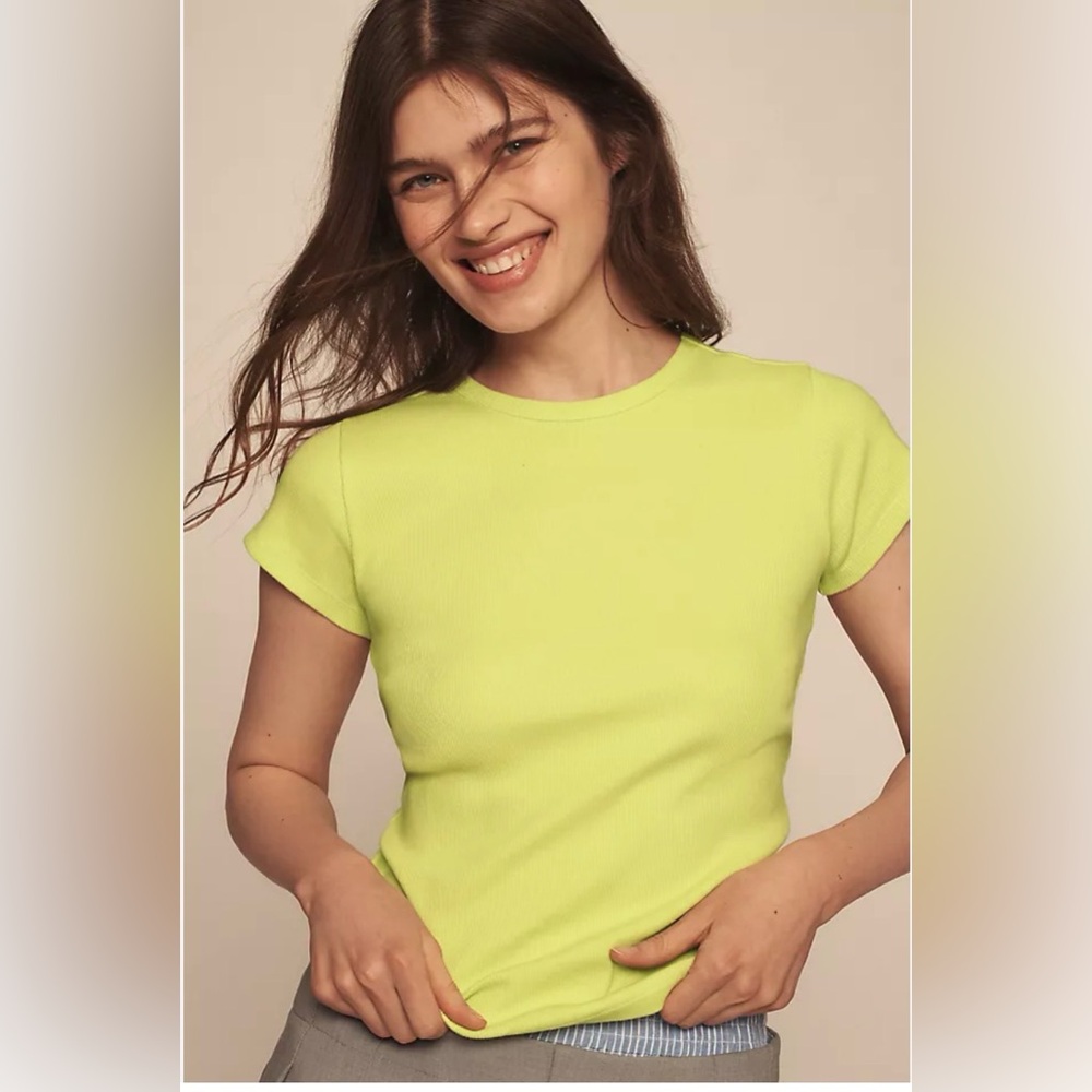 Anthropologie Neon Yellow  shirt Sleeveless